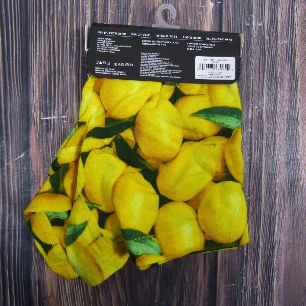 American Eagle NEW NWT‎ Mens XS Boxer Briefs Yellow Lemons Gift